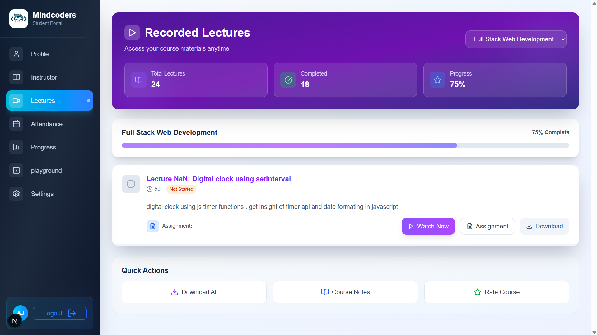 LMS Dashboard Demo